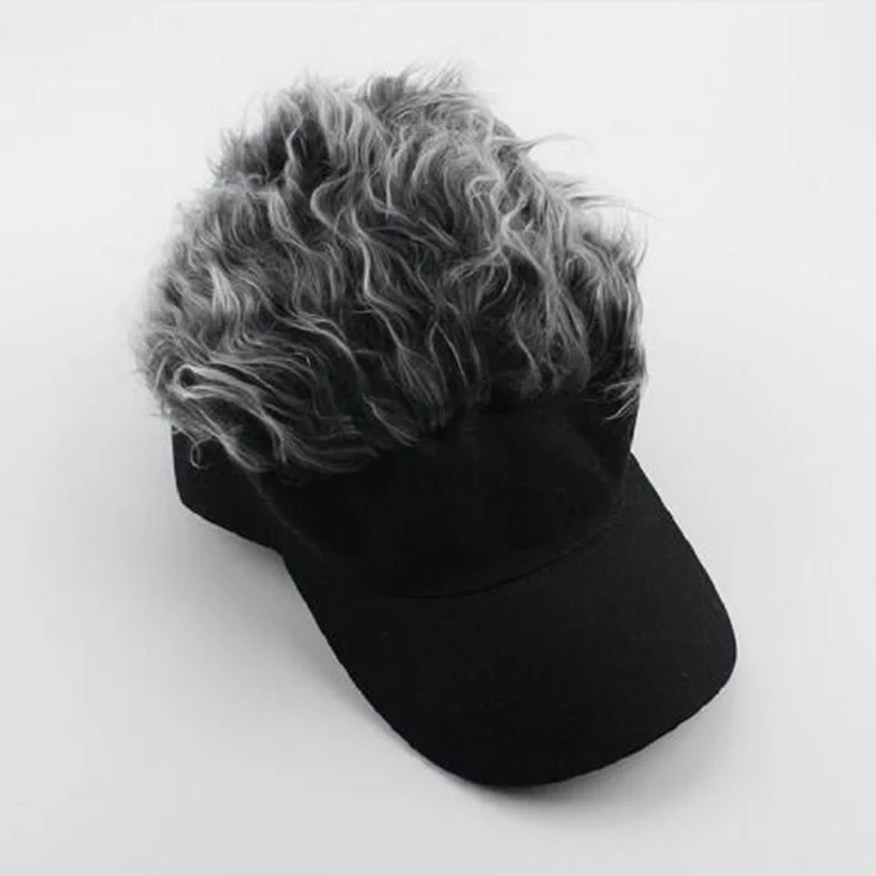 

Fashion Unisex Funny Hair Loss Cool Gifts Men Baseball Cap Fake Flair Hair Camouflage Hat Caps H3
