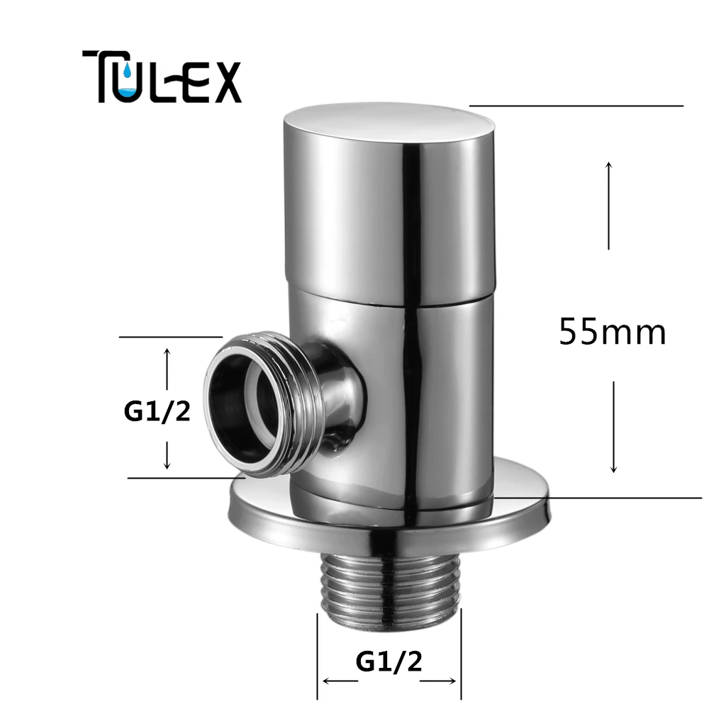 TULEX переключатель воды клапан Овальный угловой вентиль из латуни для разделения G1/2 нить суб-клапан Кухня Аксессуары для ванной комнаты твердая латунь хром