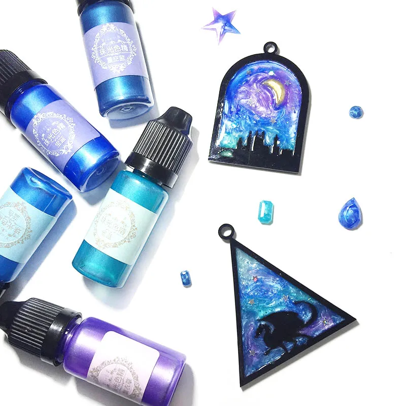

High sale Pearlescent Mica Pigments Powder Rainbow UV Epoxy Resin DIY Jewelry Making LG66
