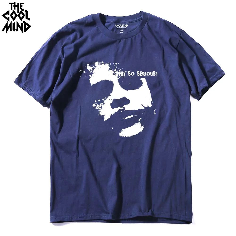 

COOLMIND BA0116A short sleeve pure cotton why so serious batman printed short sleeve men t-shirt casual tee shirt 2018