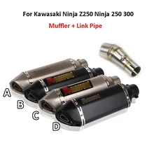 Ninja 250 Ninja 300 Motorcycle Exhaust System Muffler Silencer Pipe Middle Link Pipe for Kawasaki Ninja 300 Ninja 250 2013-2016 paper ninja