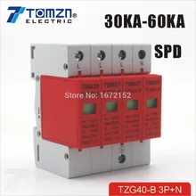 SPD 3P+N 30KA~60KA D ~385VAC House Surge Protector Protective Low-voltage Arrester Device