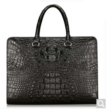 

baosidu New Alligator Skin Man bag leisure handbag man Briefcase computer bag business Large capacity male bag black crocodile