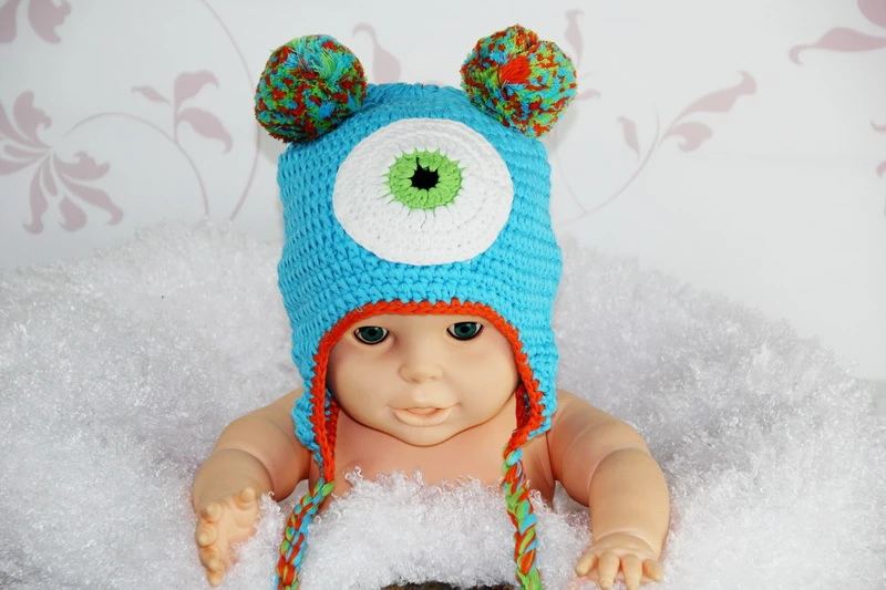 Bonnet De Dessin Anime Pour Bebe 100 Coton Chapeau De Monstre Crochet D Halloween Accessoires De Photographie Cadeau Livraison Gratuite Aliexpress