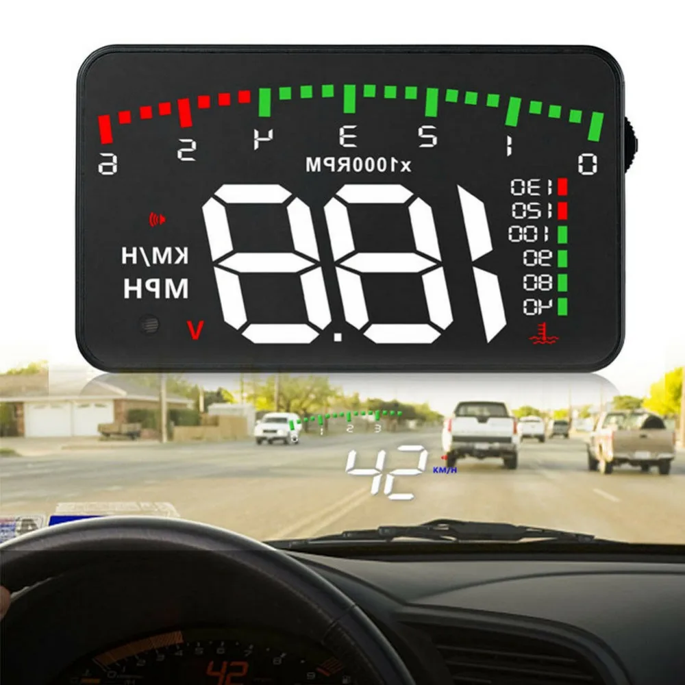 

Head-Up Display A900 3.5 Inch HUD Car-styling Hud Display Overspeed Warning Windshield Projector Alarm System Universal Auto