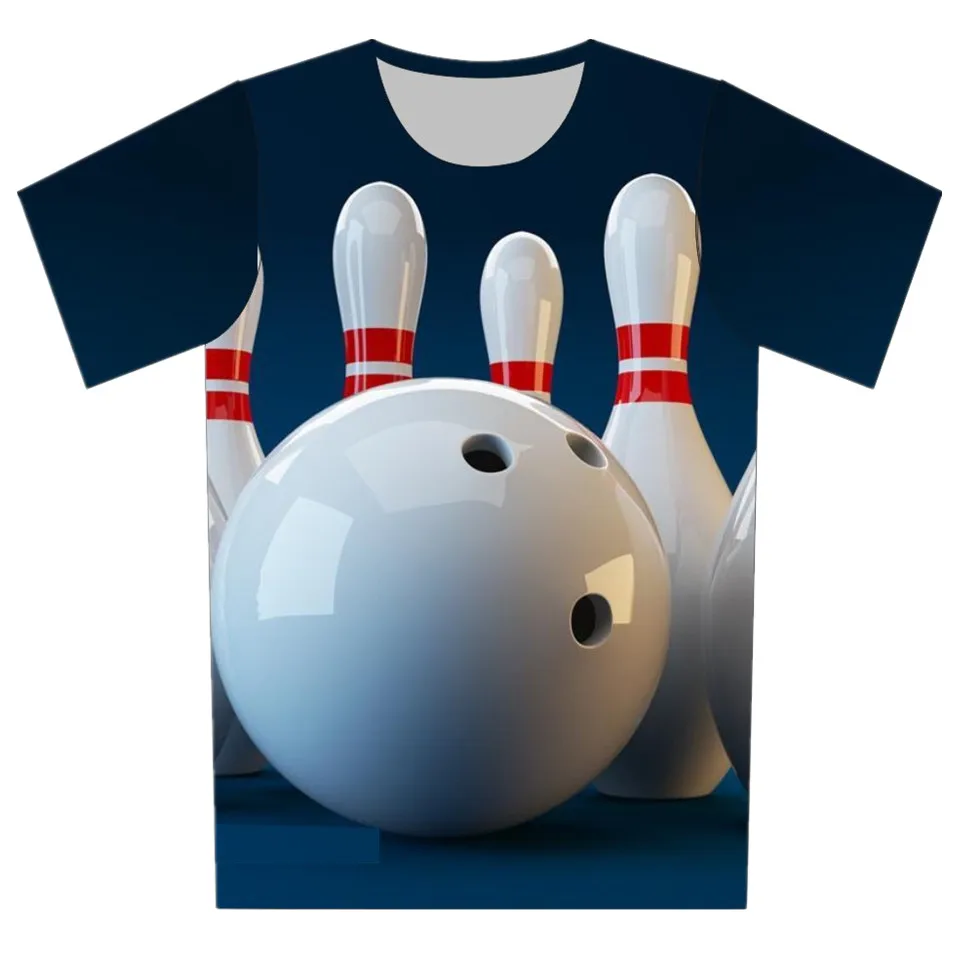 Новинка года, детская 3D футболка крутая футболка с принтом в виде чашки, футбольного тенниса и боулинга повседневные футболки с короткими рукавами для мальчиков и девочек - Цвет: as picture