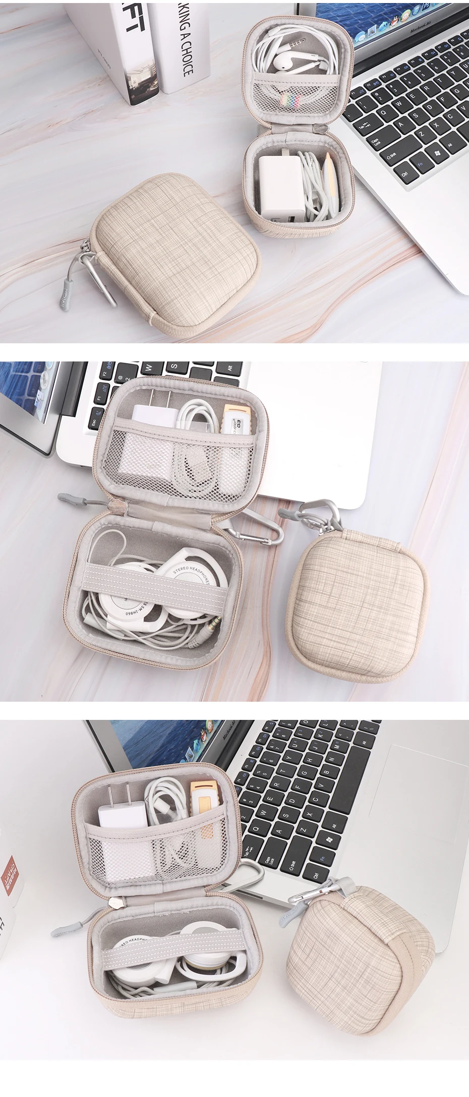 IKSNAIL Portable Earphone Case For Apple Airpods Bags Zippered Storage Hard Bag Headset Box For Headphones SD Cards Accessories