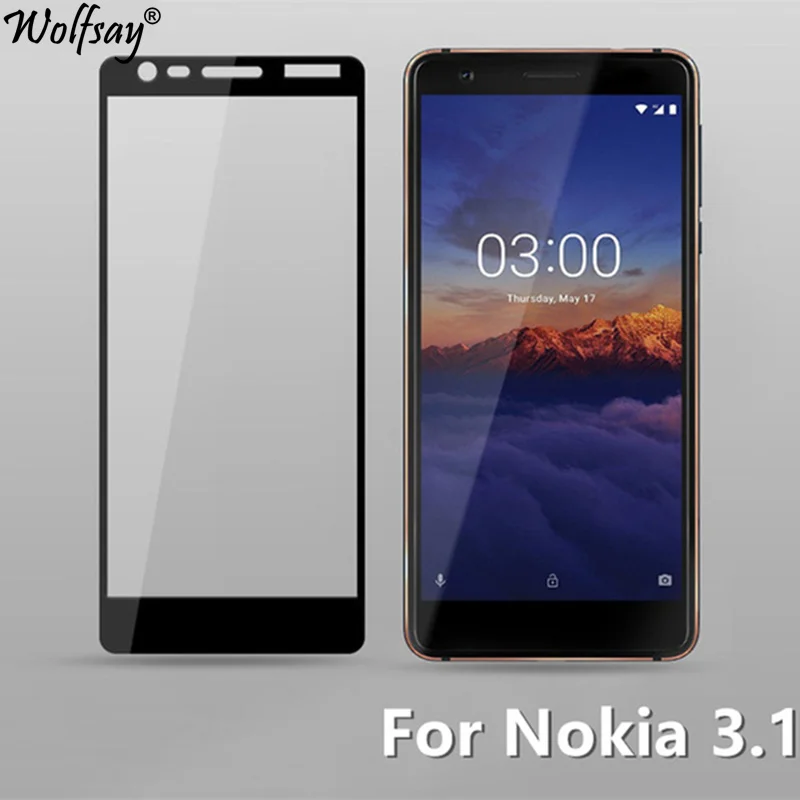 СФОР Nokia 3 1 Закаленное стекло полное покрытие экрана протектор для Цвет стекла Anti
