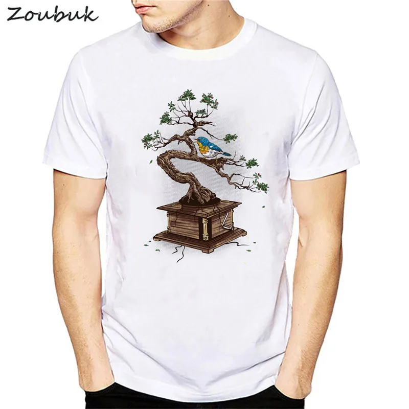 Vintage flower book bird printed t shirt 2018 summer fashion novelty tops funny short sleeve tshirts mens clothing plus size Vintage flower book bird printed t shirt 2018 summer fashion novelty tops funny short sleeve tshirts mens clothing plus size