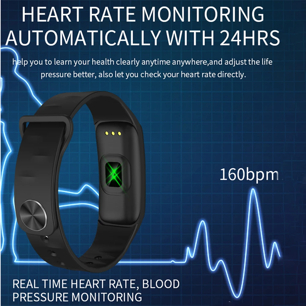 Smart Fitness Bracelet H29 Heart Rate Blood Pressure Monitor IP67 Waterproof Sport Activity Tracker Wristband 1.14