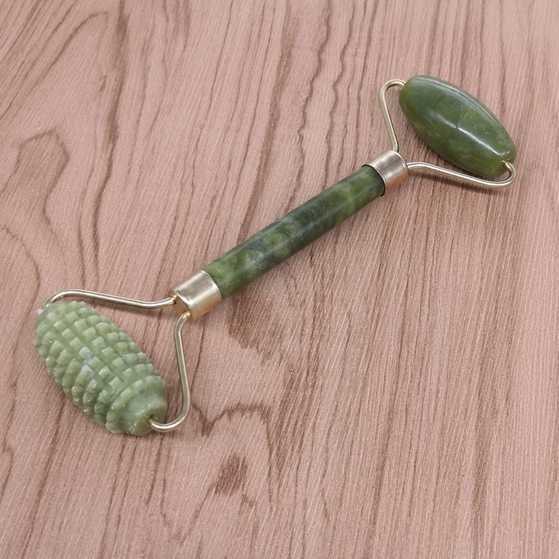 

Double Head Green Jade Roller Massager Face Neck Lifting Facial Jade Slimming Thin Tool Face Massage Beauty Health Care Tools