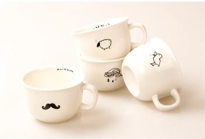 Усы/Облако/Птица/Овцы марки кружка, милый минималистский дизайнерская кружка дизайн керамический, для завтрака кофейная чашка кружка