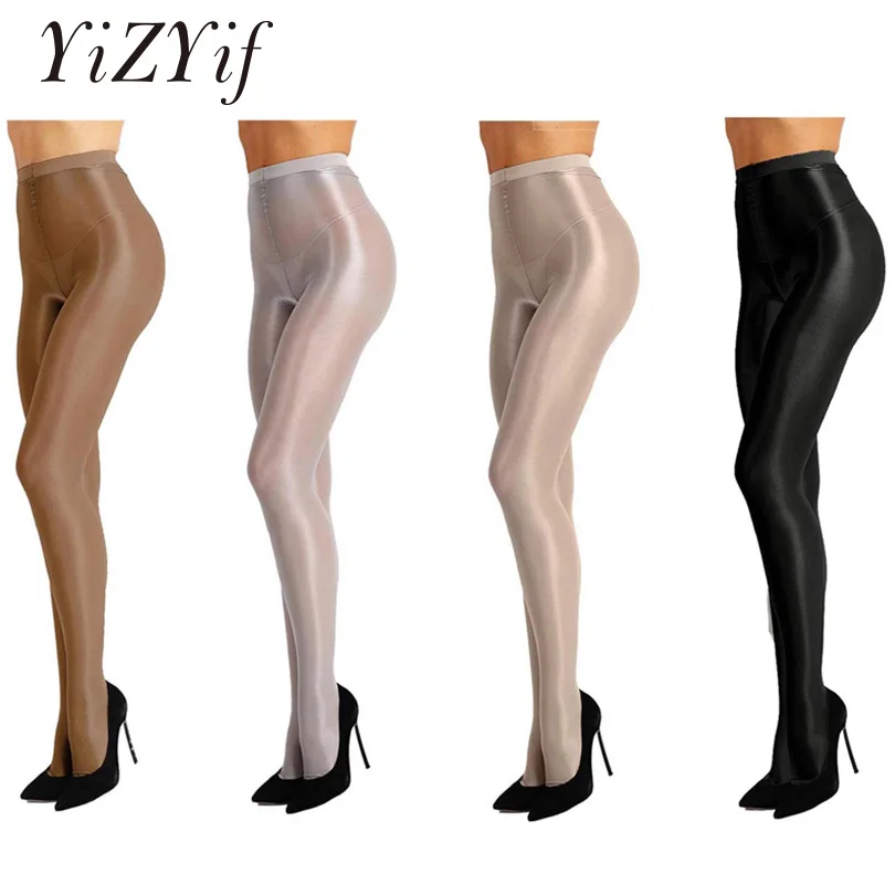 

YiZYiF Women Control Top Thickness 70D Brushed Stockings Pantyhose Silk Shiny Ultra Shimmery Stretch Plus Footed Tights Stocking