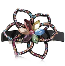 Luxury Handmade Rhinestone Hairpin Clip Ponytail Rhinestone Hair Accessory Crystal Hairpins