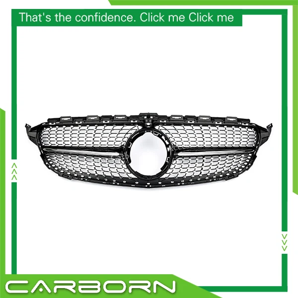 

2019 New For Mercedes For Benz C-class W205 C200 C250 C300 2019-on with Emblem Diamond Style Front Bumper Racing Grille