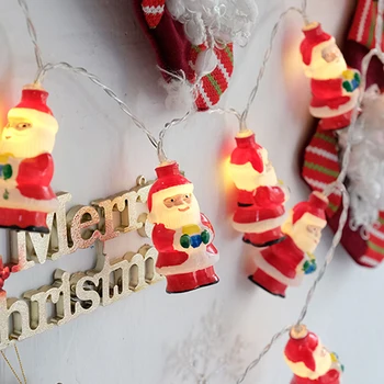 

1.5m 10 LED Home Garden Decor Lamp Christmas Santa Battery Box Santa Claus Lamp String
