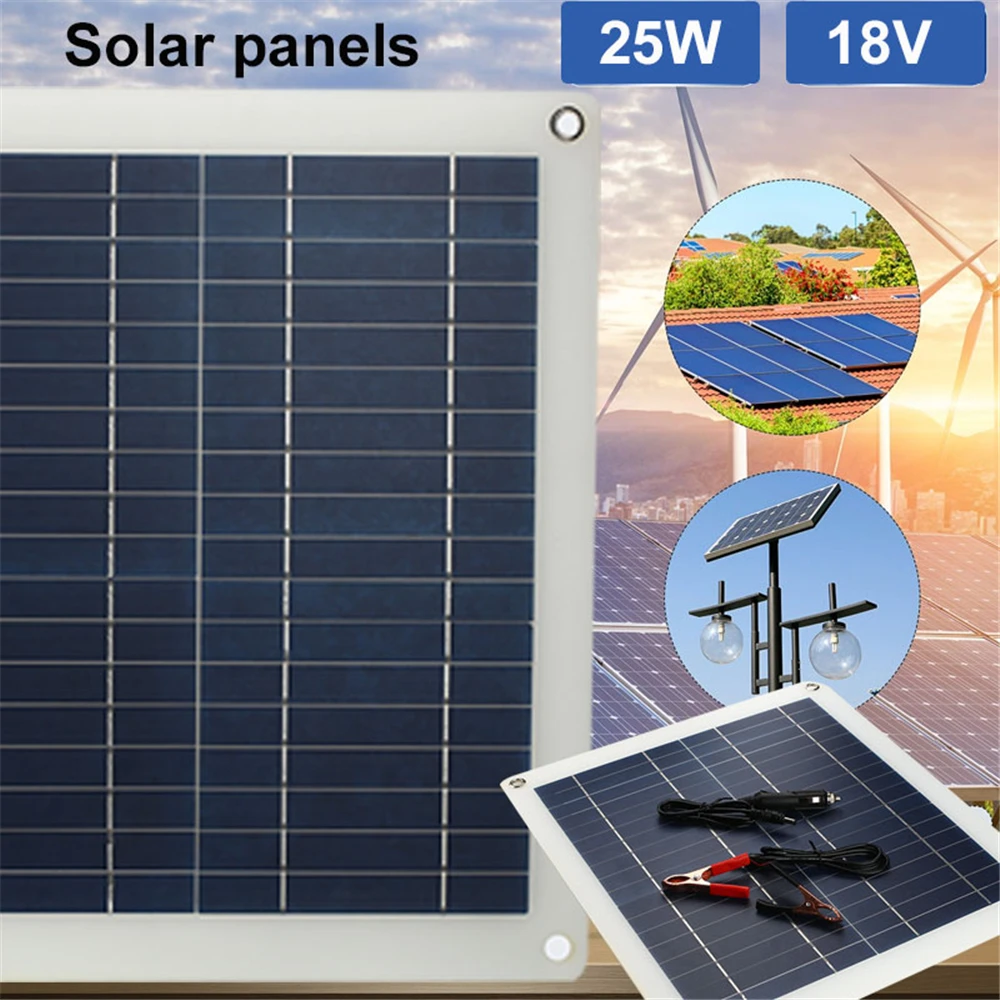 

MVpower Portable Solar Panel 25W 18V DC Port Fast Charger Emergency Power Supply Power Bank cells Outdoor