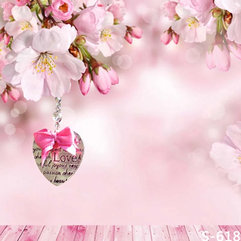 MME Backdrop 5X7ft Pink Flowers Curtain Background Wedding Party Romantic Photography Seamless Vinyl Photo Studio Props NANME514