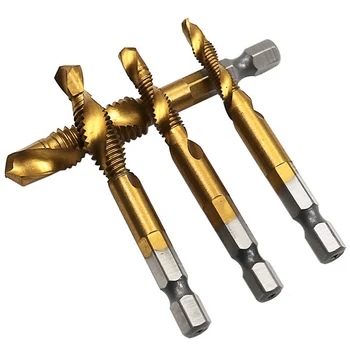 

Hand Tap Drill Bits Screw Spiral Point Thread M3 M4 M5 M6 M8 M10 Titanium Machine Tap Drill Metalworking Hex Shank Machine TaP