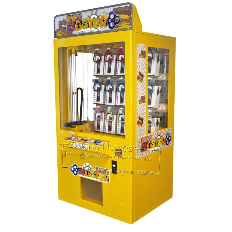 Yellow Key Master Prize Gift Vending Machine Amusement Games Coin Operated Toy Claw Cranes Arcade Machine For Game Room