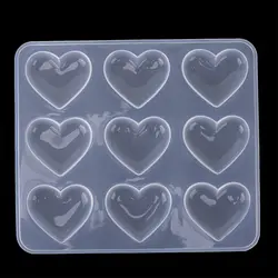 1 шт Полезная 9-даже УФ смолы ювелирные изделия плесень сердце силиконовая форма торта для DIY Украсить заготовка для подвески