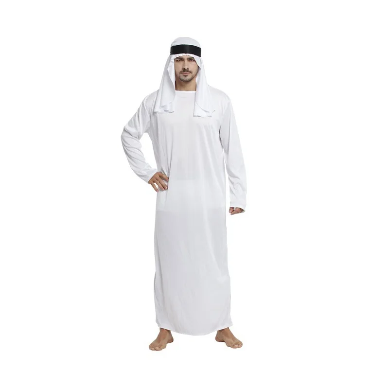 Adult Halloween Costumes for Men White Arab Robe Party Cosplay Arabian