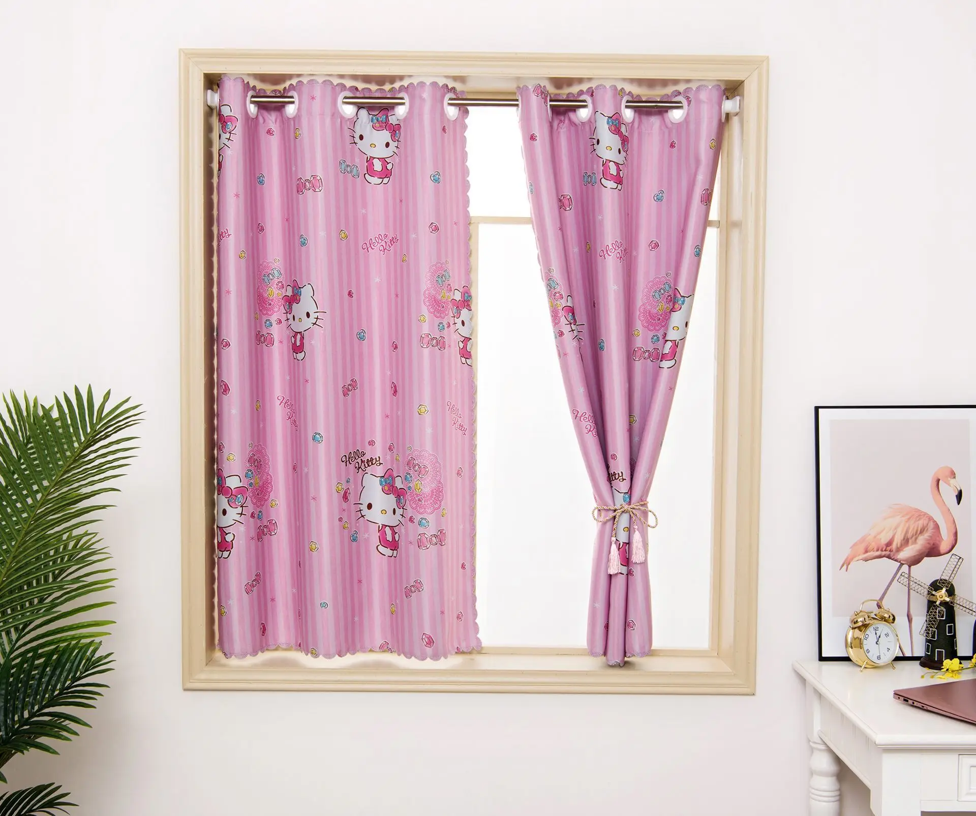 

1 Pcs Cartoon Melody Bay Window Curtains For Girl Living Room Size 100X136CM No Curtain Tie