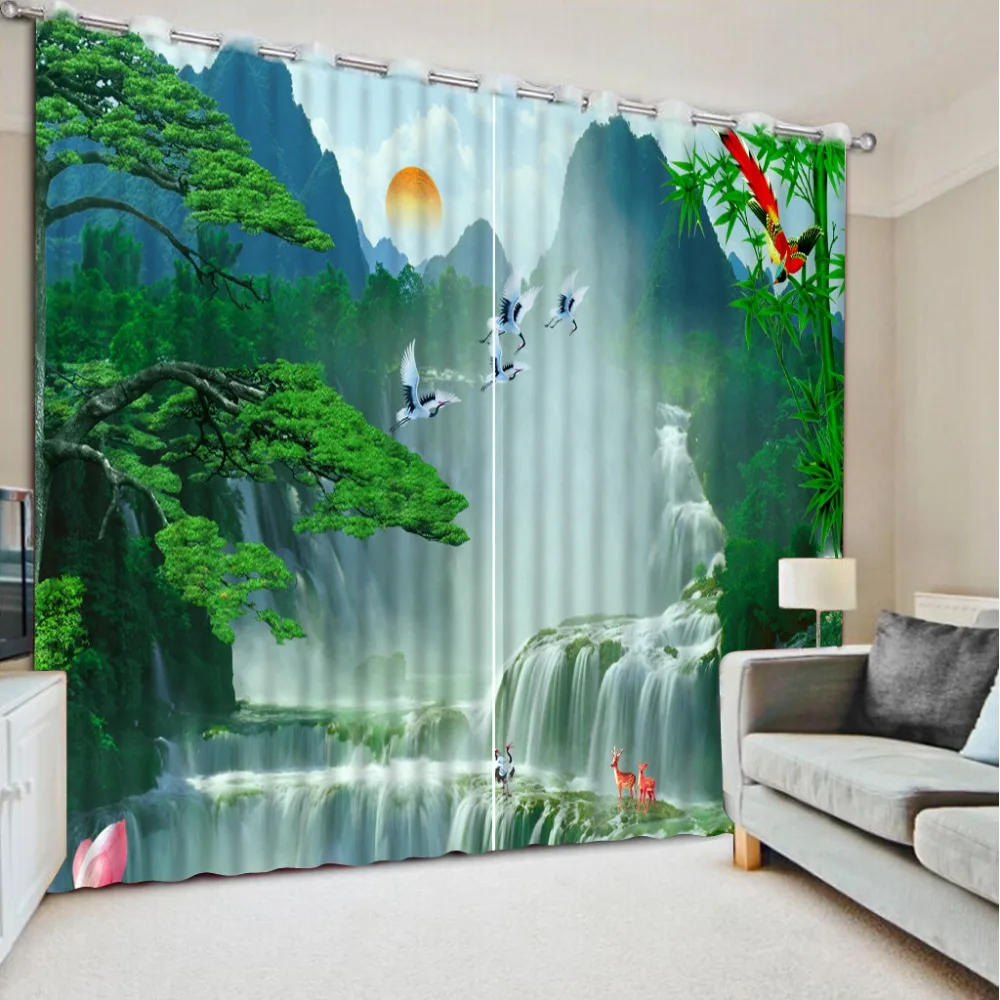 

Custom Any Size 3D Curtain Natural Scenery Blackout/Sheer Window Curtains For Living room Bedroom Drapes Cortinas