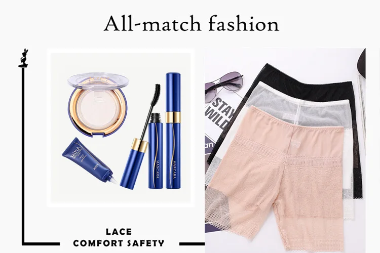 Lace Safety Short Pants Summer Ice Silk Female Boyshorts Underwear Middle Waist Seamless Shorts Pants for Women (10)