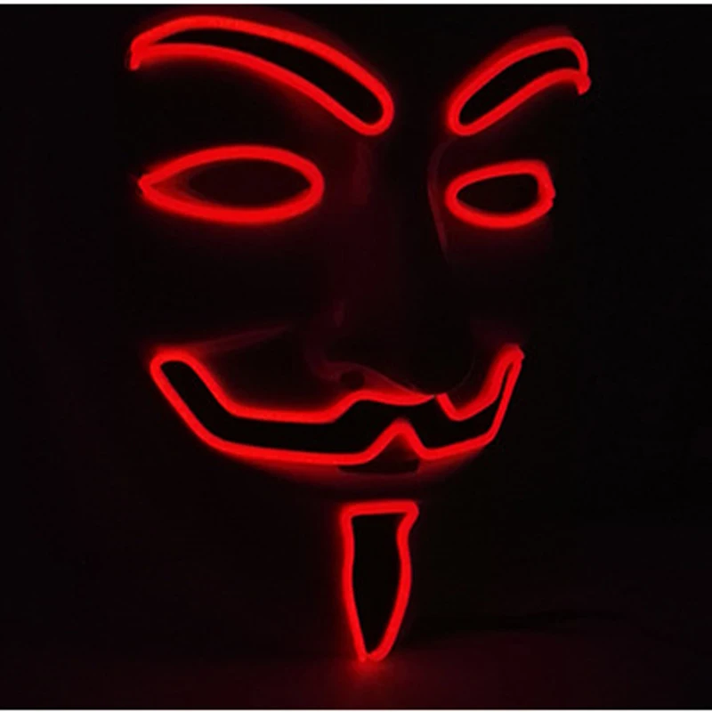 Светодиодный маска украшение «сделай сам» DJ Зефир Хэллоуин v for vendetta» клоун страшная маска для Хэллоуина Косплэй Опора вечерние барные