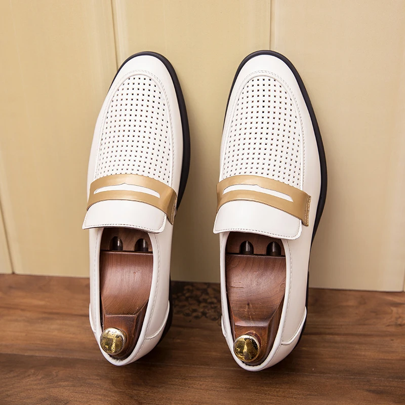 Thestron popular men's casual hollow leather men's shoes black and white men's brand high quality men's shoes style Thestron popular men's casual hollow leather men's shoes black and white men's brand high quality men's shoes style