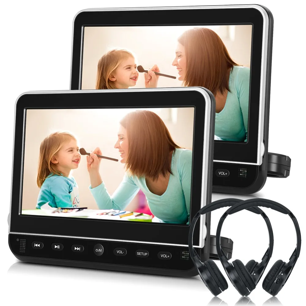 2 шт/партия 10," Автомобильный подголовник dvd-плеер USB/SD/HDMI/FM HD цифровой TFT экран автомобильный монитор поддержка беспроводных наушников