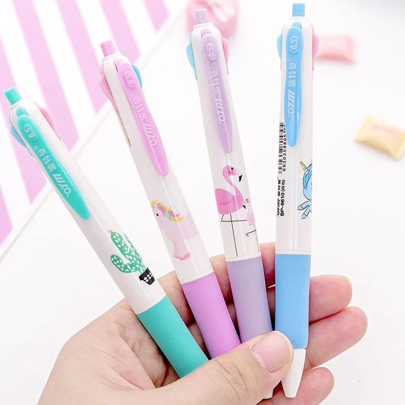 

20 Pcs Cartoon Unicorn Multicolored Ballpoint Pen 4 Color Pen Hand for Writing Stationary Set School Ball point Pens wholesale