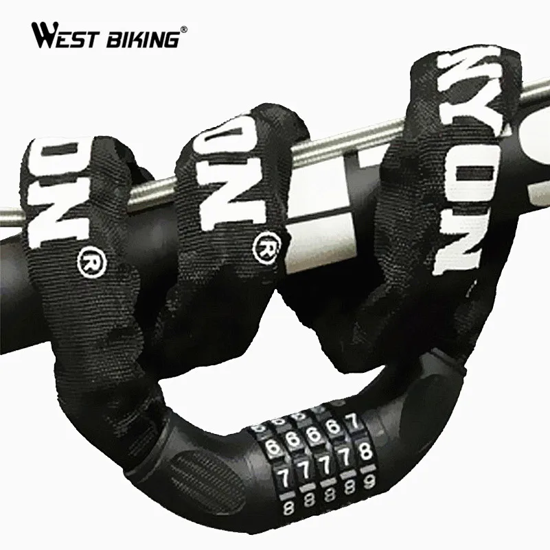

WEST BIKINGBicycle Lock Unsteallable Magnetic Card Safety Anti-hydraulic Shear Chain 1M Tonyon General Bike Cycling Bicycle Lock