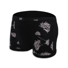 Модное мужское белье бренд для мужчин's шорты Боксеры модные дышащая модель Боксеры перо печати трусы