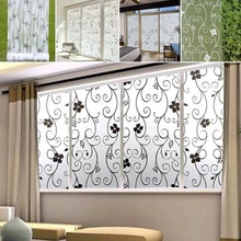 Window Frosted Home Flowers Sticker Glass Sticker 45x100cm Decorations Room Bathroom Decal Bedroom Static Cling Film