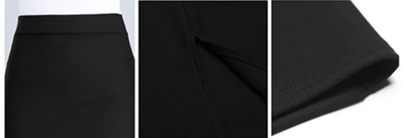 Весенне-осенняя юбка-карандаш средней длины, черная цельная юбка-карандаш