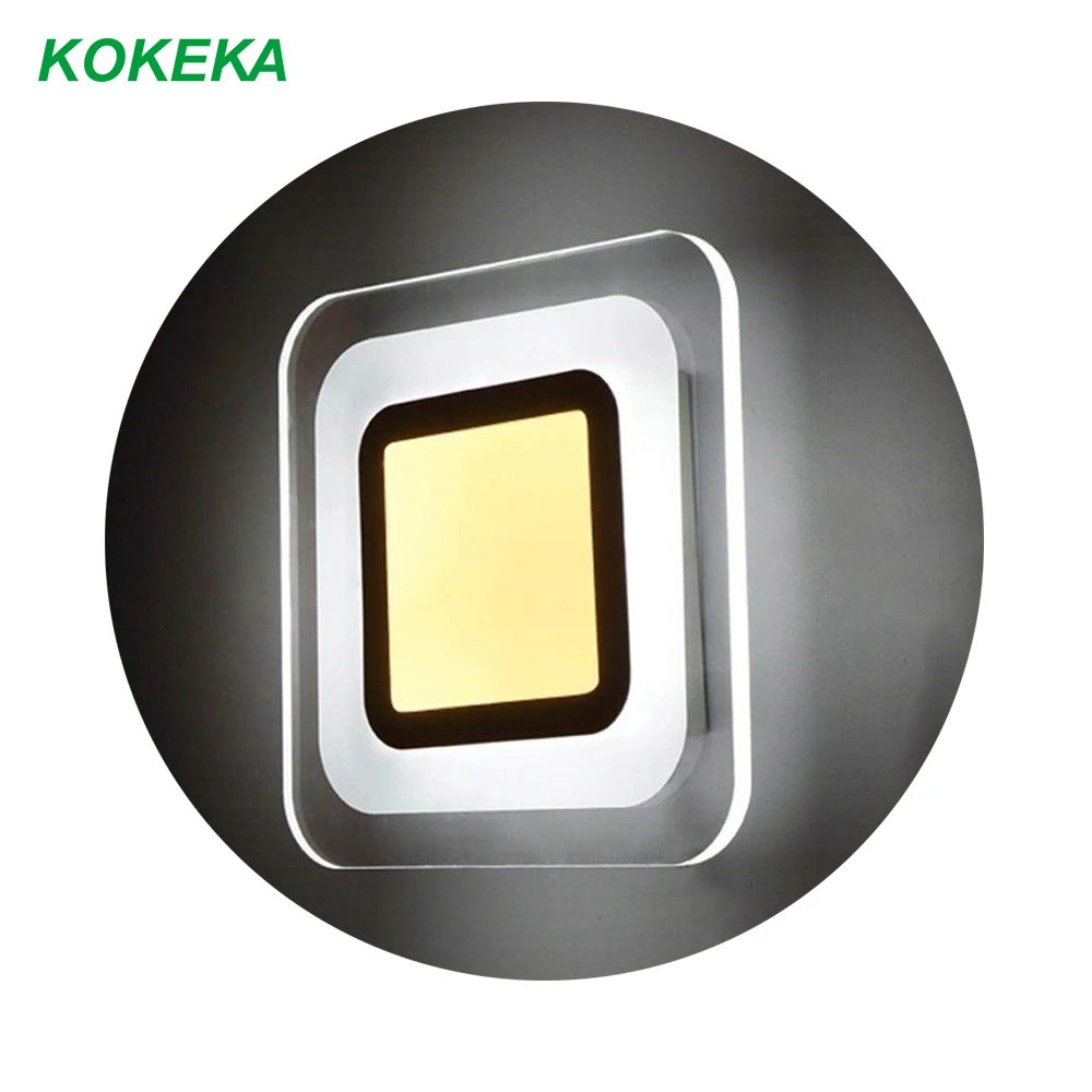

Wall Lamp Bedroom Ligh 9W Led Chips Light Acrylic Material Creativity Simple Style Great for Bedroom Living Room Decoration