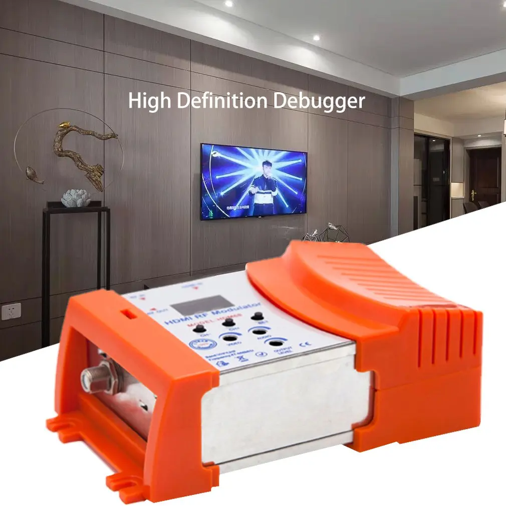 

New HDM68 Modulator Digital RF HDMI Modulator AV to RF Converter VHF UHF PAL/NTSC Standard Portable Modulator for EU Orange