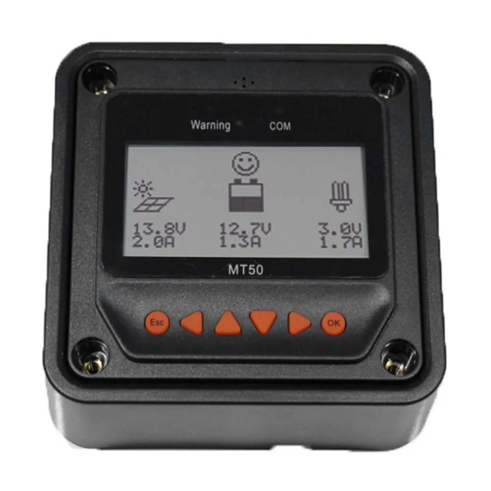 

MT-50 Remote Meter LCD Display Device For Landstar Viewstar Tracer Solar Charge Controller Black MPPT Tracer With Backlight