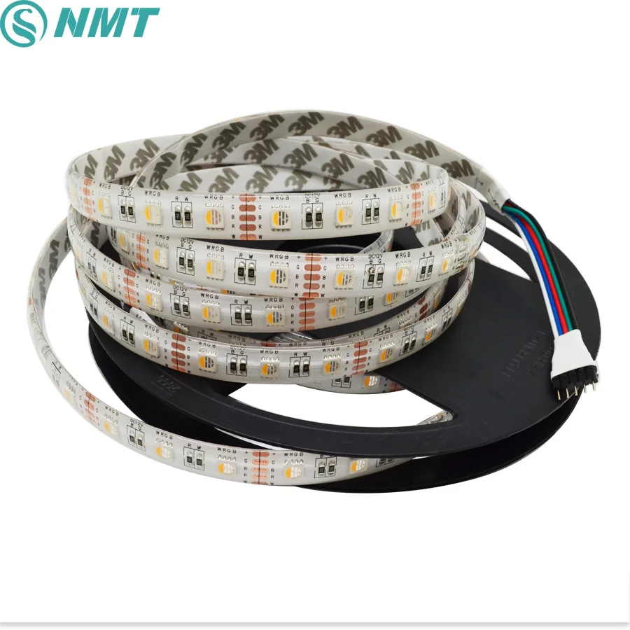 buy DC12V 5m LED Strip SMD5050 4 in 1 Led Chip RGBW RGBWW Waterproof Flexible LED Light 60led m indoor outdoor home decoration
