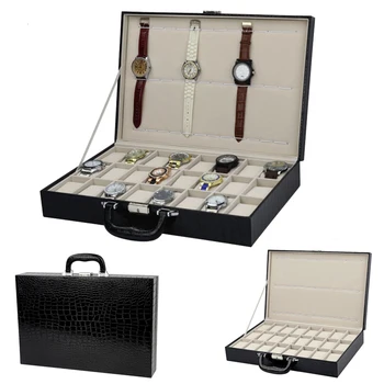 

2018 New 24 Grids Watch Case Box Casing Jewelry packing case for Hours Sheath for Hours Box for hours Watch Display