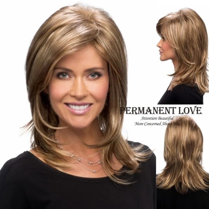 Medium long brown wigs with side bangs Natural hairline layered Straight  Heat Resistant Synthetic hair wig for Women perruque|synthetic hair  wigs|long brown wigwigs for women - AliExpress