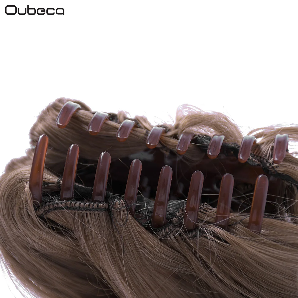 Oubeca Synthetic Claw Clip Wavy Ponytail Extensions Short Cute Thick Wave Pony Tail Hair Piece Clip In Hair Extensions For Women