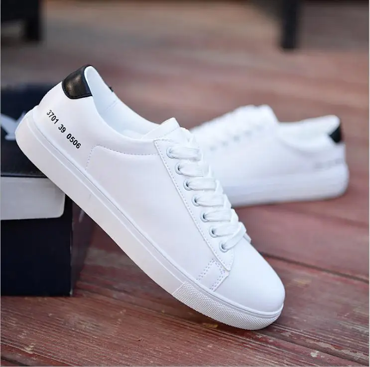 

2018 Summer Men Sneakers Breathable Men Casual Shoes Canvas Shoes PU leather Breathable Boy White shoes Travel Shoes S-6