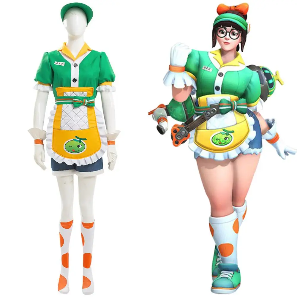 

OW Mei Cosplay Honeydew Cosplay Costume Dress Uniform For Girls Women Halloween Carnival Costumes