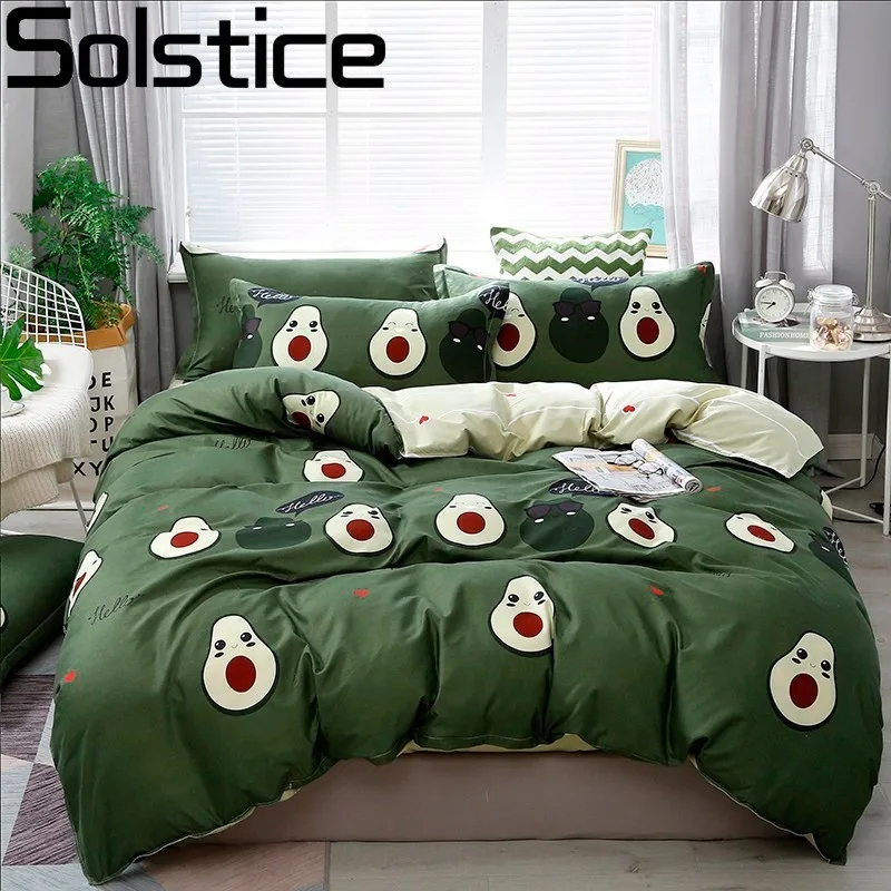 Solstice Cotton Pastoral Flower Cartoon Style Fashion Bedding Bed Linen Bed Sheet Duvet Cover Pillowcase 4pcs Bedding Sets/Queen