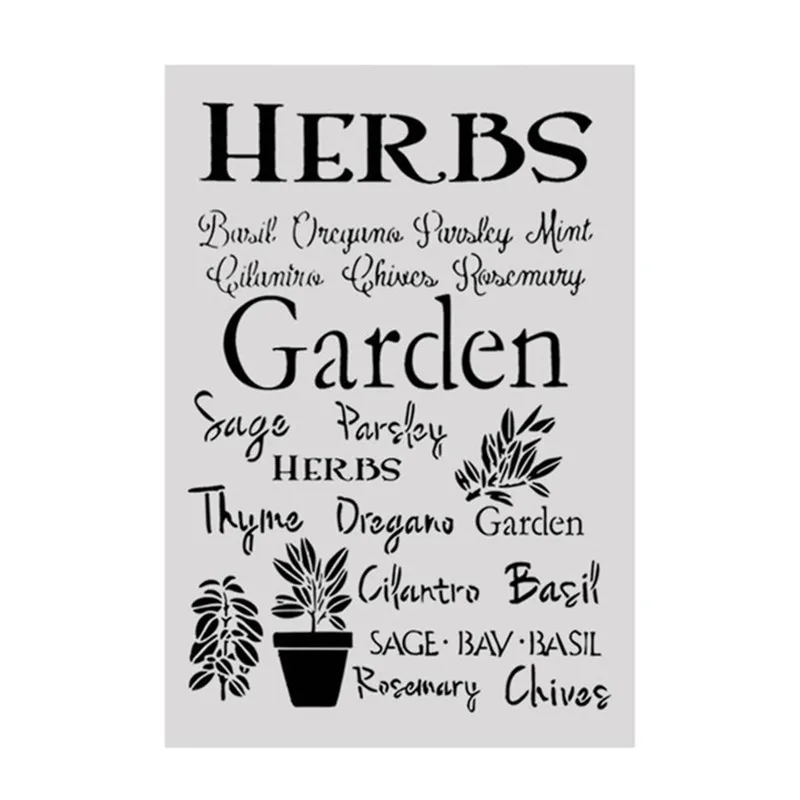 A4 Size DIY Craft Herb Garden Design Stencil Template For Wall Painting Scrapbooking Stamping Album Decorative Embossing Cards A4 Size DIY Craft Herb Garden Design Stencil Template For Wall Painting Scrapbooking Stamping Album Decorative Embossing Cards