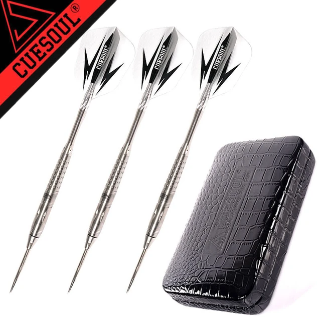 Cheap CUESOUL 3pcs/set 15.5cm 27g Professional 95% Tungsten Steel Tip Darts With Nice Box