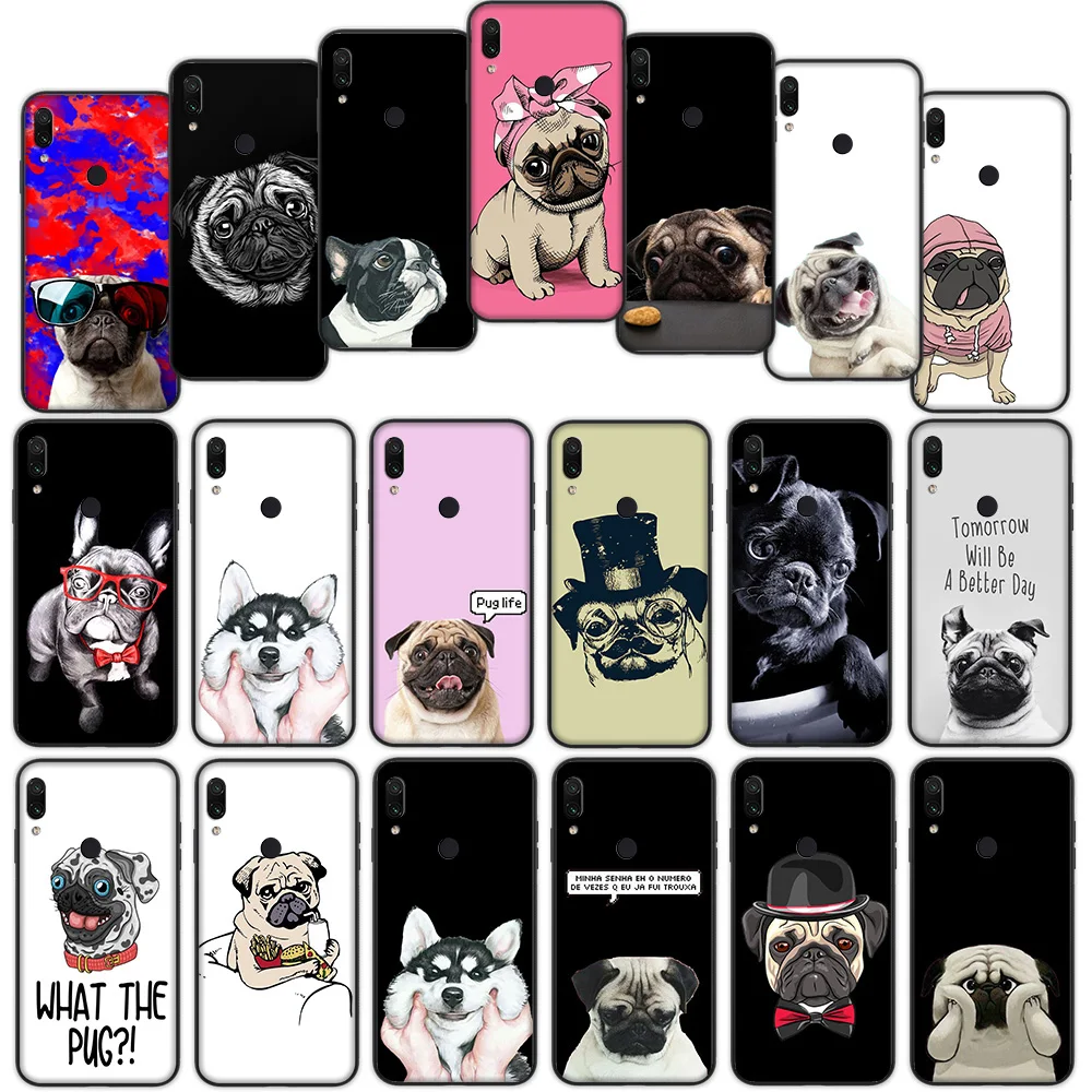 

Cute Cartoon Pug Soft Cover Case for Xiaomi Redmi Note 7 4 4X 6 Pro 5 Plus 5A 6A Go S2